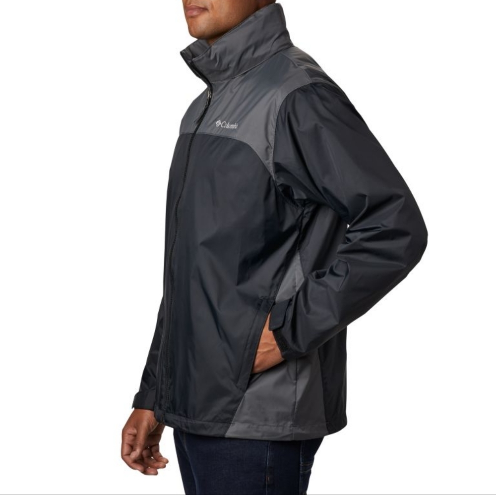Columbia Men's Glennaker Lake Rain Jacket NWT Black Grill Grey Small Hoodie - Picture 3 of 11